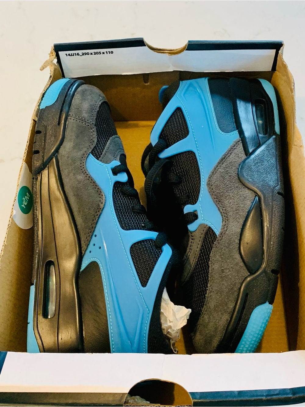 Jordan Air Jordan 4 RM Unisex Kids Sneaker US 7 Black/Blue/Gray Suede FQ7938-040